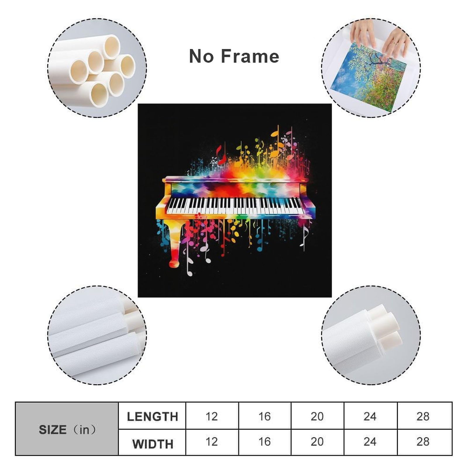 Amazon.com: AQRJLPM Colorful Piano Keyboard Music Canvas Wall Art